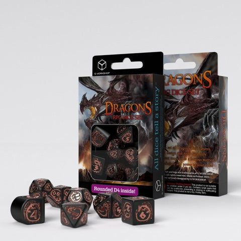 Dragons Modern Dice Set Black and copper - Hobby.lt 🇬🇧