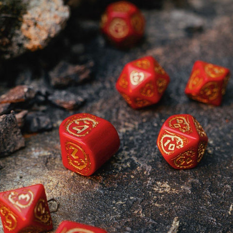 Dragons Modern Dice Set red and gold - Hobby.lt 🇬🇧