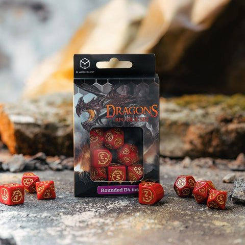 Dragons Modern Dice Set red and gold