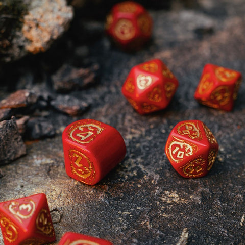 Dragons Modern Dice Set red and gold