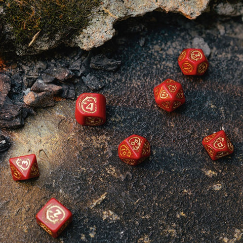 Dragons Modern Dice Set red and gold