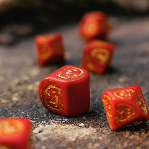 Dragons Modern Dice Set red and gold