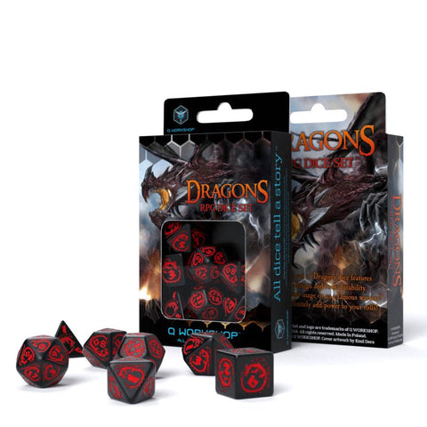 Dragons RPG Dice Set black and red - Hobby.lt 🇬🇧