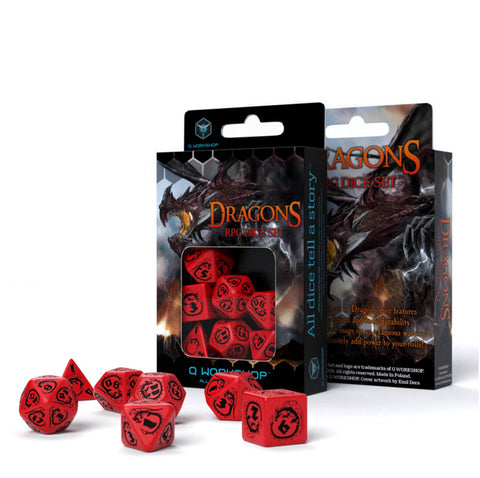 Dragons RPG Dice Set red and black - Hobby.lt 🇬🇧