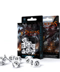 Dragons RPG Dice Set white and black