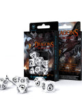 Dragons RPG Dice Set white and black