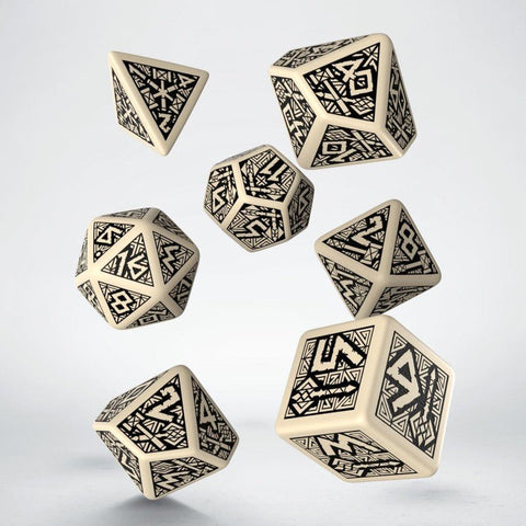 Dwarven Dice Set beige and black - Hobby.lt 🇬🇧