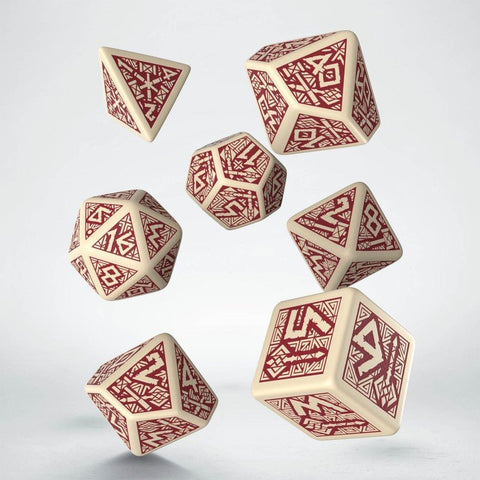 Dwarven Dice Set beige and burgundy - Hobby.lt 🇬🇧