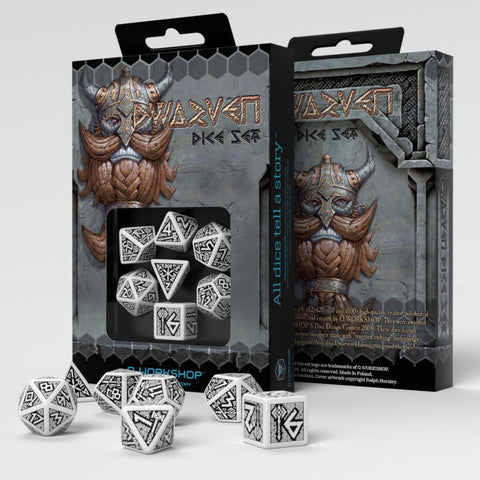 Dwarven Dice Set white and black