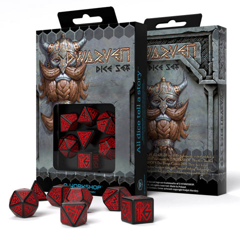 Dwarven Dice Set black and red