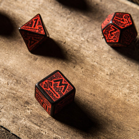 Dwarven Dice Set black and red