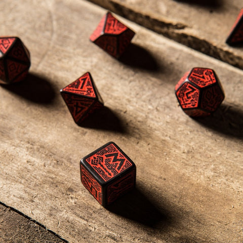 Dwarven Dice Set black and red