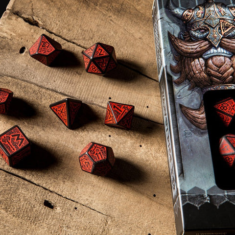 Dwarven Dice Set black and red