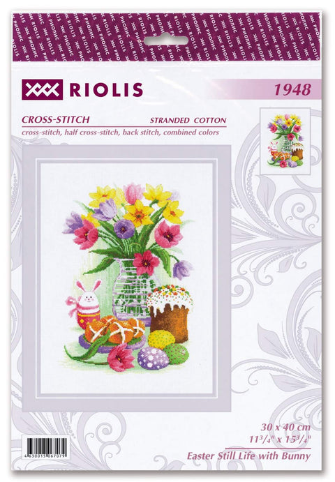 Easter Still Life with Bunny cross stitch kit by RIOLIS Ref. no.: 1948