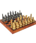 EGYPTIAN Metal Chess Set with Leatherette Chessboard - Hobby.lt 🇬🇧