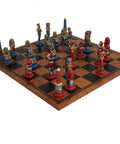 EGYPTIAN SET: Beautiful Handpainted Metal Chess Set with Leatherette Chess Board - Hobby.lt 🇬🇧