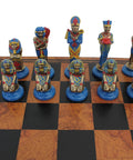 EGYPTIAN SET: Beautiful Handpainted Metal Chess Set with Leatherette Chess Board - Hobby.lt 🇬🇧