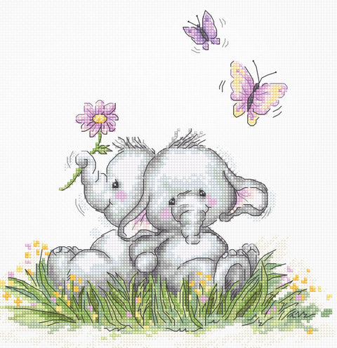 Elephant Couple SB1184 - Cross Stitch Kit - Hobby.lt 🇬🇧