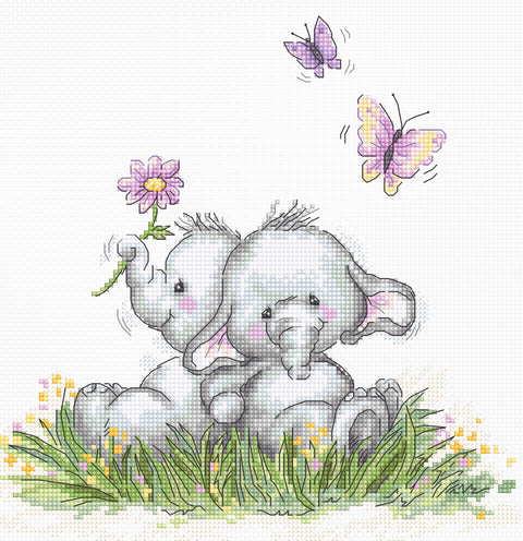 Elephant Couple SB1184 - Cross Stitch Kit