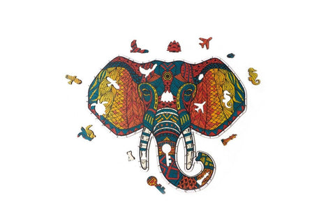 Elephant totem - unique WOODEN puzzle 193 pcs - Hobby.lt 🇬🇧