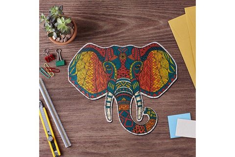 Elephant totem - unique WOODEN puzzle 193 pcs - Hobby.lt 🇬🇧