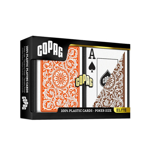 Elite1546 Playing Cards Poker Size orange/brown Double Deck Set Copag