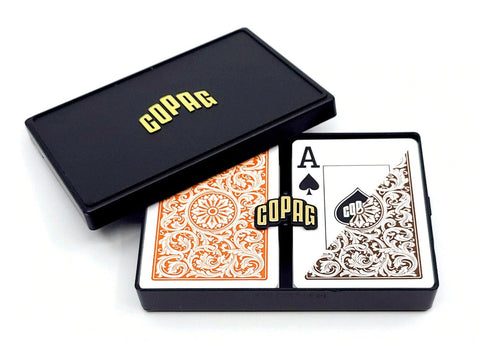 Elite1546 Playing Cards Poker Size orange/brown Double Deck Set Copag - Hobby.lt 🇬🇧