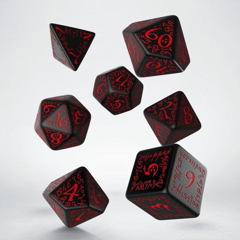 Elvish Dice Set black and red - Hobby.lt 🇬🇧