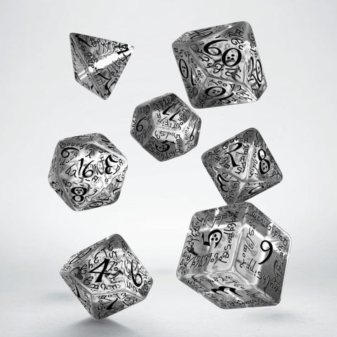 Elvish Dice Set translucent and black - Hobby.lt 🇬🇧