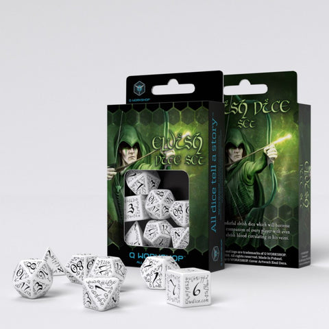 Elvish Dice Set white and black