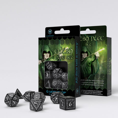 Elvish Dice Set black and white