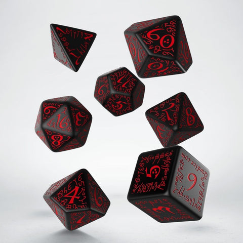 Elvish Dice Set black and red