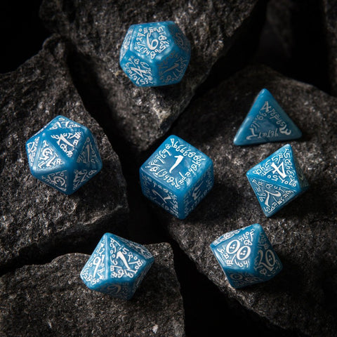 Elvish Dice Set glacier and white