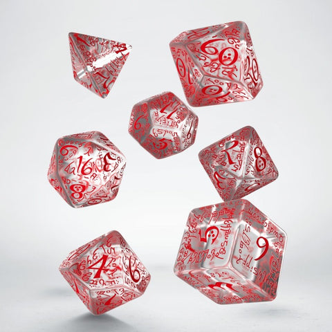 Elvish Dice Set translucent and red