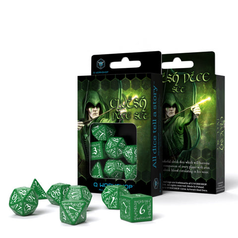 Elvish Dice Set green and white