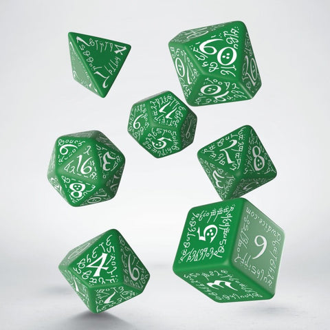 Elvish Dice Set green and white