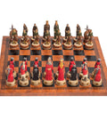 ENGLAND VS SCOTLAND: Quality hand painted Chess Set with Leatherette Chess Board - Hobby.lt 🇬🇧