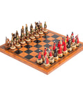 ENGLAND VS SCOTLAND: Quality hand painted Chess Set with Leatherette Chess Board - Hobby.lt 🇬🇧