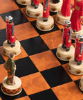 ENGLAND VS SCOTLAND: Quality hand painted Chess Set with Leatherette Chess Board - Hobby.lt 🇬🇧