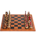 ENGLAND VS SCOTLAND: Quality hand painted Chess Set with Leatherette Chess Board - Hobby.lt 🇬🇧