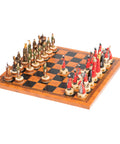 ENGLAND VS SCOTLAND: Quality hand painted Chess Set with Leatherette Chess Board - Hobby.lt 🇬🇧