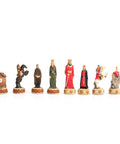 ENGLAND VS SCOTLAND: Quality hand painted Chess Set with Leatherette Chess Board - Hobby.lt 🇬🇧