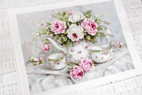 English Tea and Roses SB2317 - Cross Stitch Kit - Hobby.lt 🇬🇧