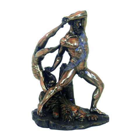 Hercules and Lichas Statue, Bronze Resin, 28 cm Mythology Sculpture, Italy