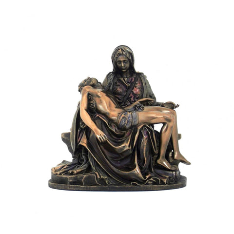 Michelangelo Pietà Statue, Bronze Resin 16cm, Catholic Gift, Made in Italy