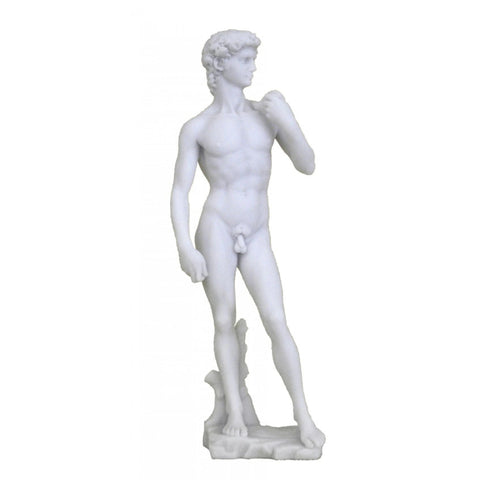 Michelangelo David Statue 32cm – White Resin Italian Sculpture Home Decor Gift