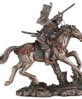 Samurai on Horse Statue, Bronze Finish Resin Figurine, Japanese Decor, Gift