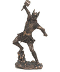 Thor God of Thunder Statue, Bronze Resin 31cm Norse Decor Made in Italy