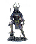 Samurai with Katana Statue, 25cm Resin Bronze Finish Figurine, Made in Italy