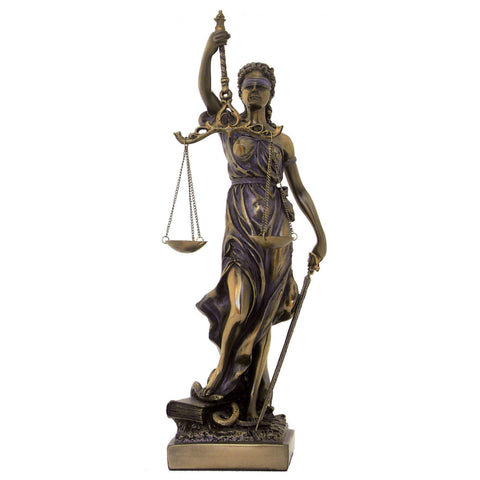 Lady Justice Statue 30cm Bronze Resin | Themis Decor, Lawyer Gift, Italy